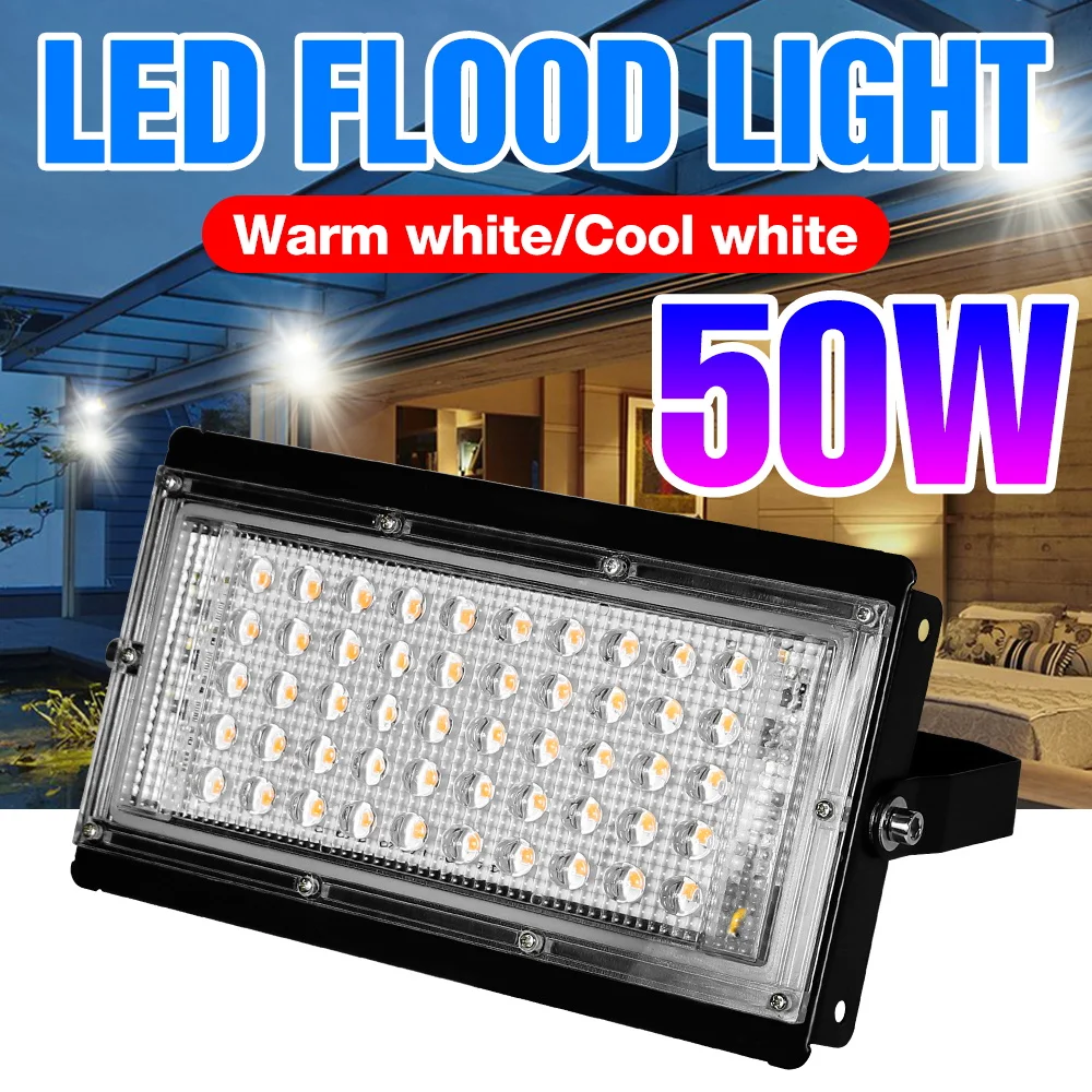 

50W LED Lights Flood Light Outdoor Lighting Spotlight 220V LED Lamp Projecteur IP65 Waterproof Wall Lamp Garden Street Landscape