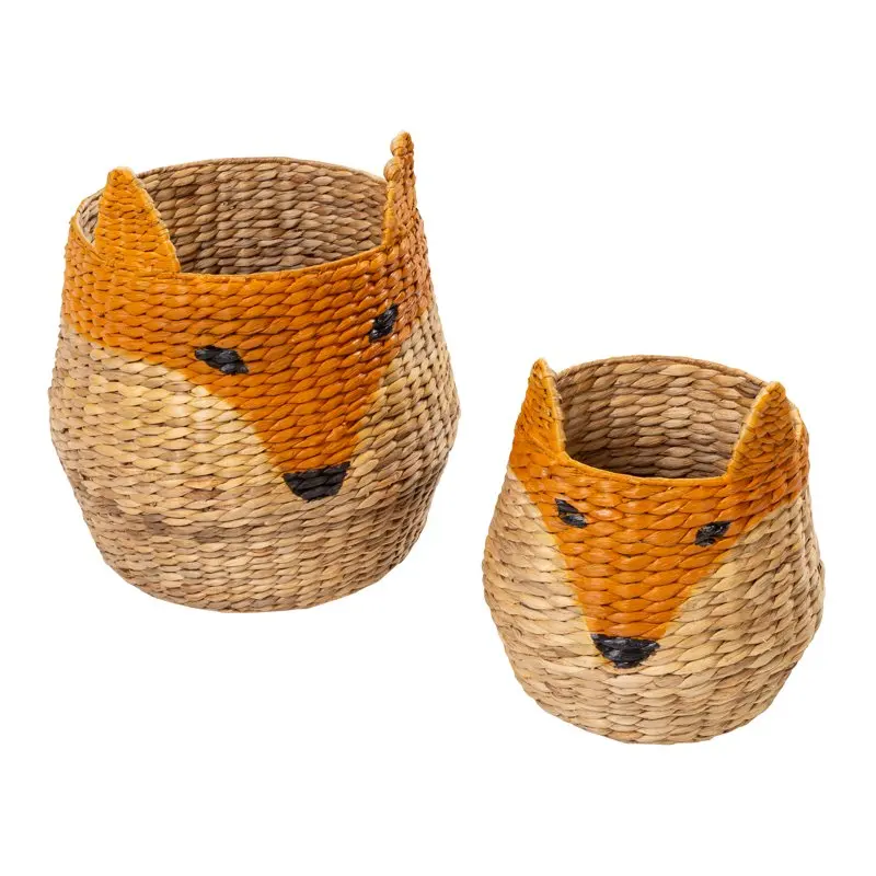

Can Do Set of Two Fox Shaped Storage Baskets, Natural