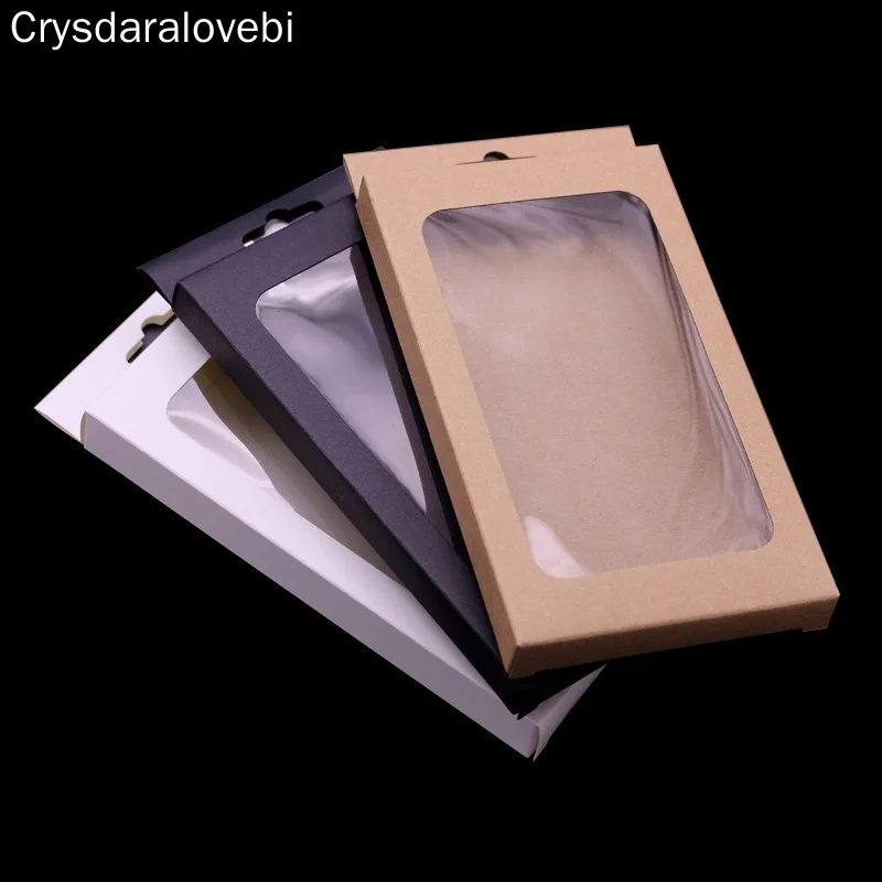 

30pcs Phone cover packaging box with clear window ,kraft Cell Phone Case packaging boxes