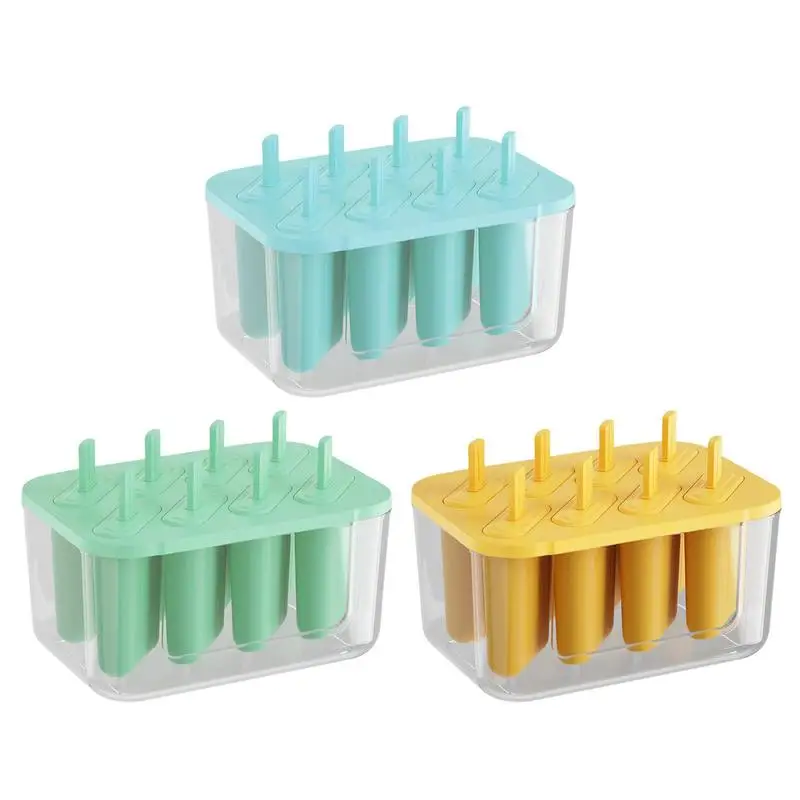 

Ice Cream Popsicle Mold 8 Piece large capacity ice storage box Homemade reusable Popsicle Molds Ice Cube Tray Kitchen Gadgets
