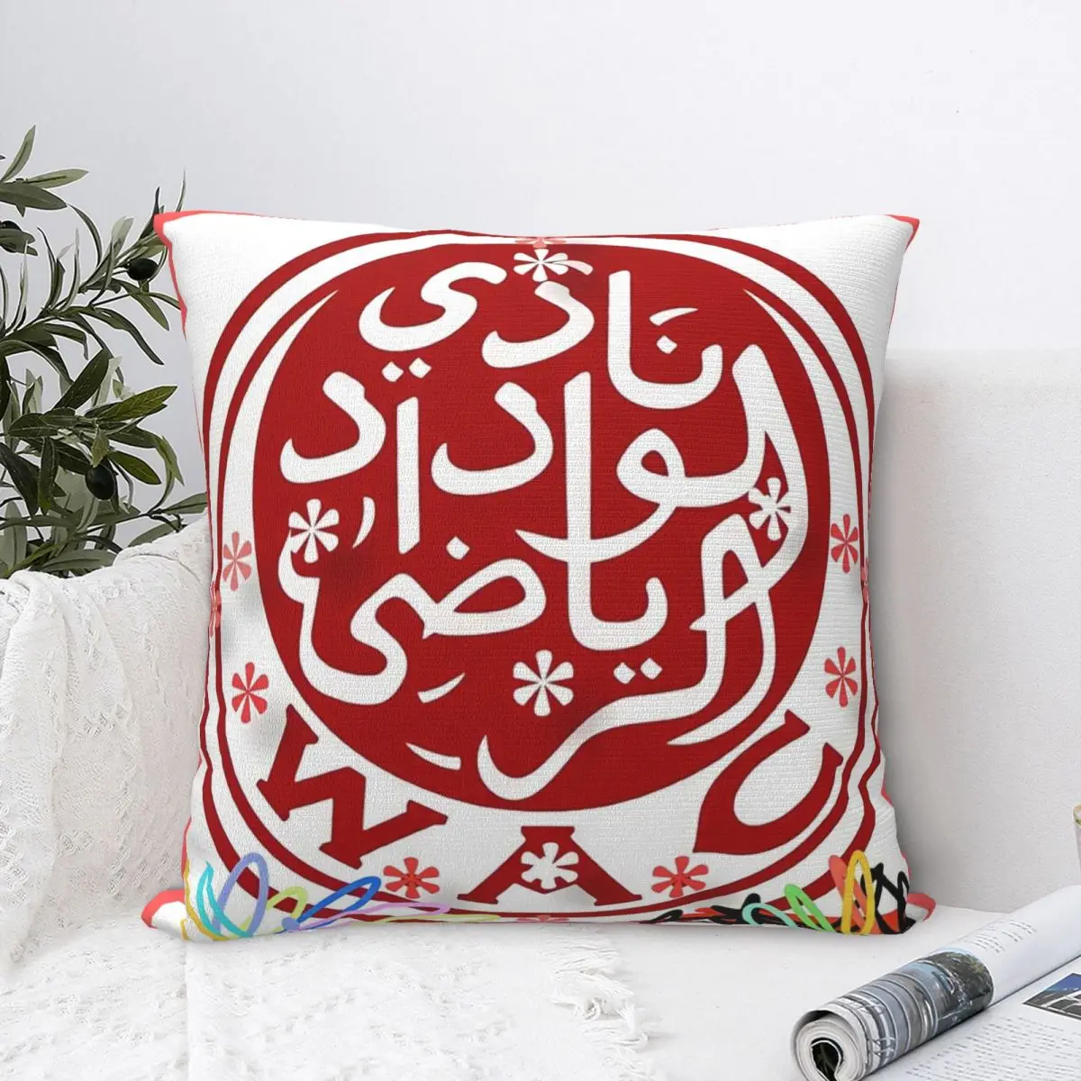 

Wydad Club Square Pillowcase Cushion Cover Comfort Pillow Case Polyester Throw Pillow cover For Home Bedroom Car