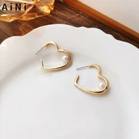 s925 needle fashion jewelry dangle earrings sweet design golden plating hot selling heart earrings for girl lady gifts