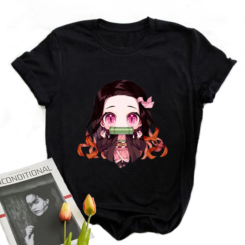 

2021 Funny Japanese Anime Kimetsu No Yaiba T Shirt Women Punk Kawaii Clothing Women Summer Demon Slayer Graphic Tshirt
