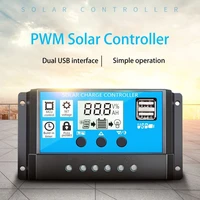 intelligent solar charge controller pwm controller regulator with dual usb lcd display solar panel battery controller