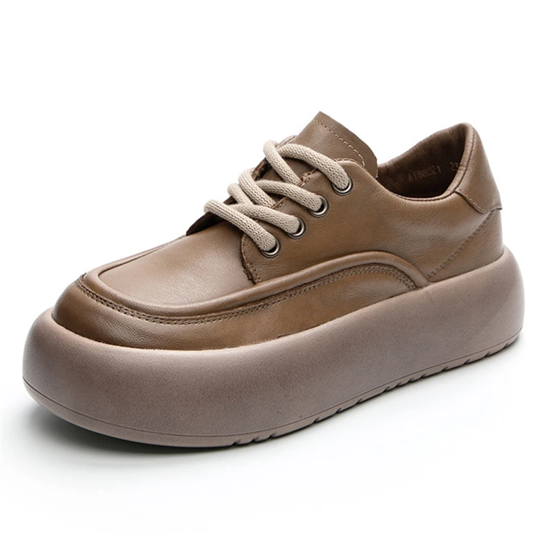 

Туфли женские из натуральной кожи, с круглым носком, на шнуровке