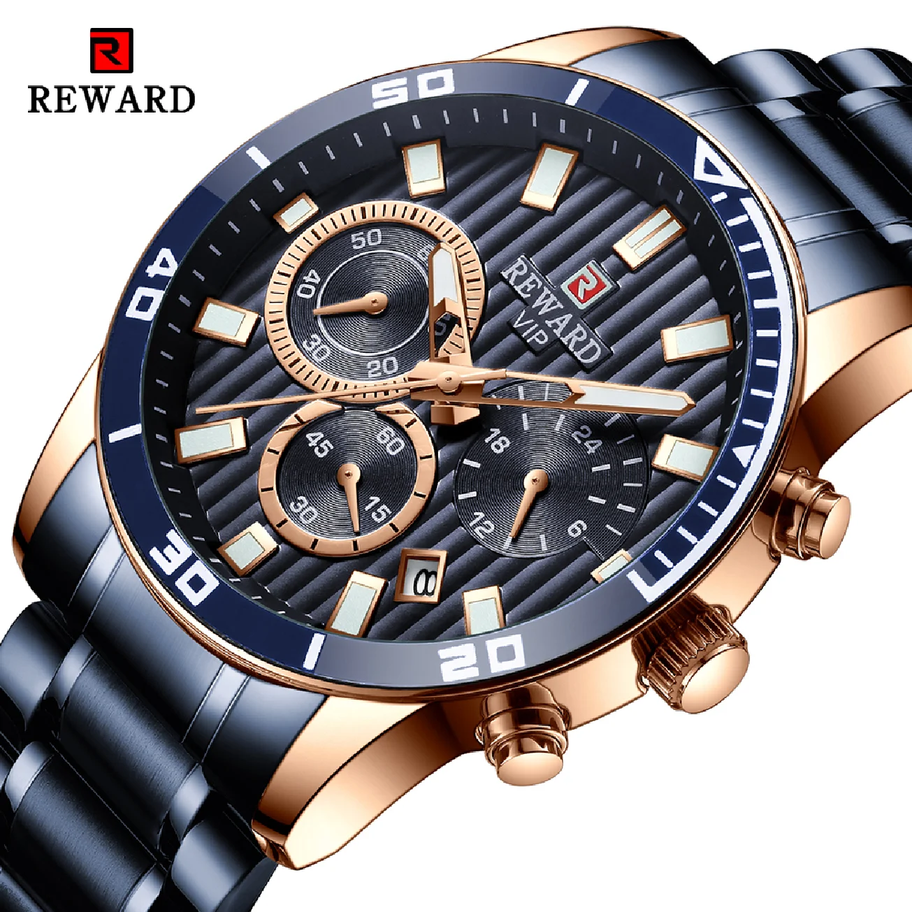 

REWARD Men Watches Business Waterproof Stainless Steel Quartz Watch for Men Sport Wrist Watch Date Analog Clock Erkek kol saati