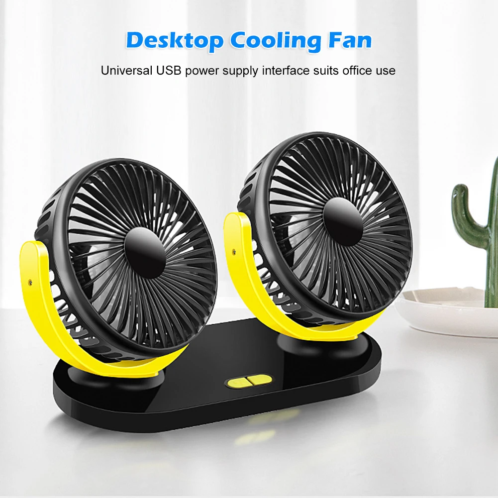 

Upgrade 12V/24V Car Fan Cooling Car Fan Dual Head Usb Car Fan 3 Speeds Adjustable For Auto Cooler Air Fan Car Accessories