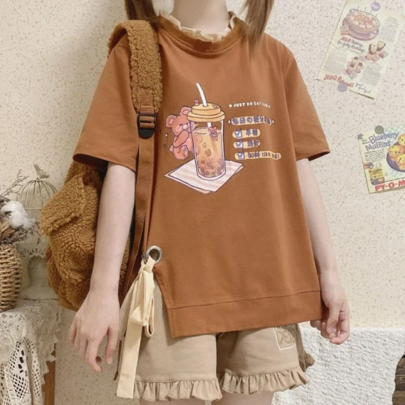 

Summer Bear Cute Slit Lace Bow Top + Lace Foot Shorts Two-piece Women's Two-piece Women's Clothing