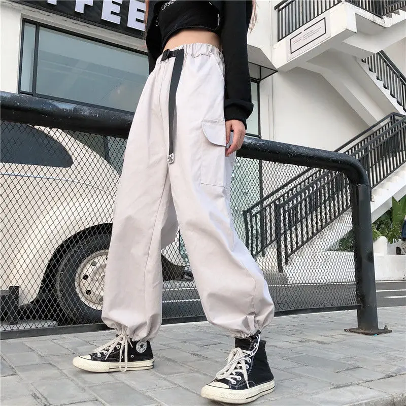 

Big Pockets Cargo Pants Women High Waist Loose Streetwear Pant Baggy Tactical Trouser Hip Hop High Quality Joggers Pants E148