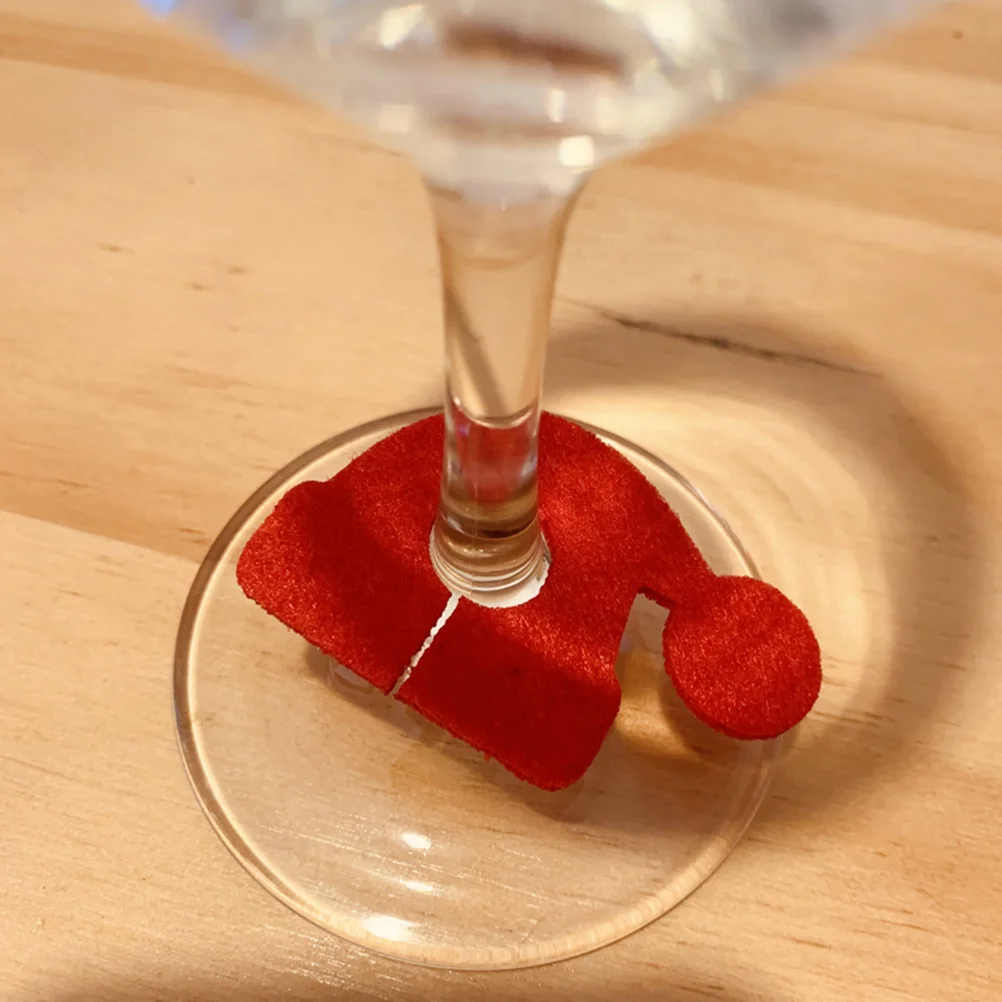 

Wine Christmas Charms Markers Marker Drink Drinking Silicone Decorations Tags Accessories Cocktail Cupglasses Identification Red