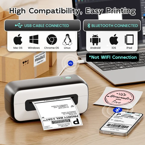 Принтер для печати этикеток Phomemo, принтер для печати этикеток PM246S PM241 без Bluethooth, производитель этикеток, подключение по USB