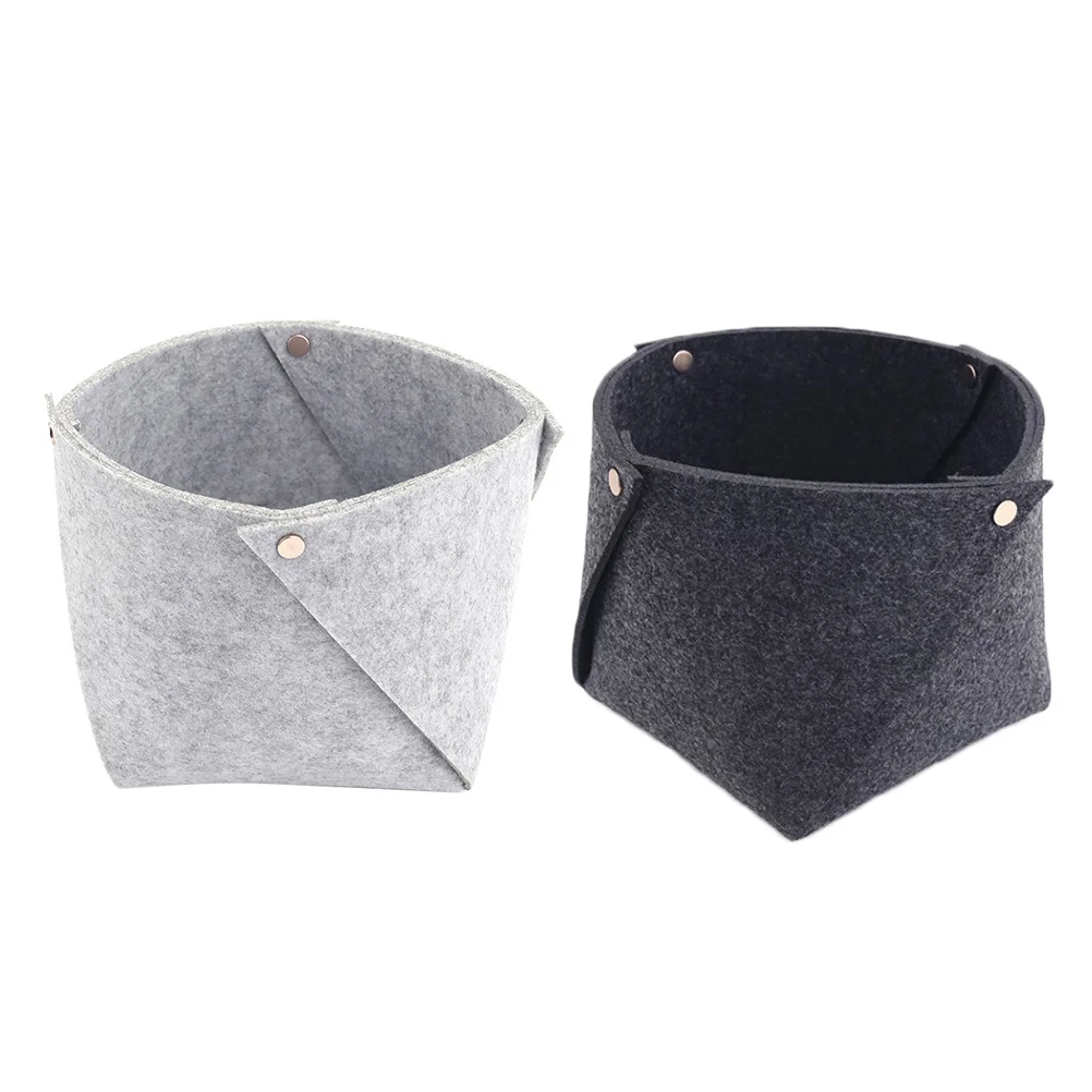 

2Pcs Basket Car Dashboard Basket Small Items Organizer Felt Storage Basket Desktop Sundries Box for Home Bedside Hotel Indoor