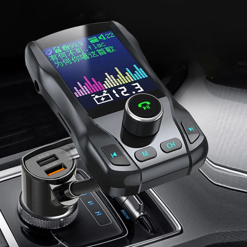

Автомобильный MP3-плеер Bluetooth5.0, многофункциональный FM-передатчик, радио, быстрое зарядное устройство, подключение к прикуривателю