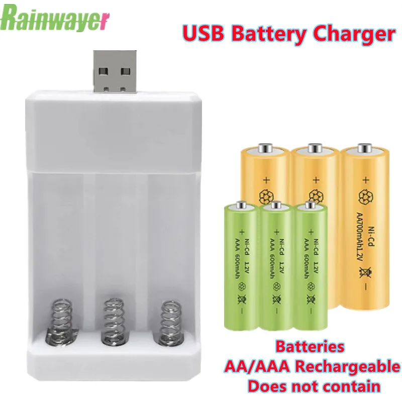 

3 Solts Battery Charger Adapter USB Plug Battery Charger For Universal AA/AAA rechargeable Batteries Power Accessories