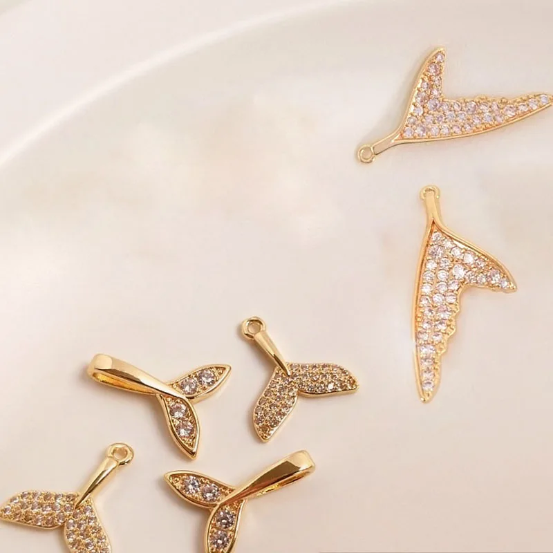 

1Pcs Mermaid Whale Tail Pendant Handmade DIY Earring Bracelet Collar Chain Connectors For Jewelry Making Accessories Supplies