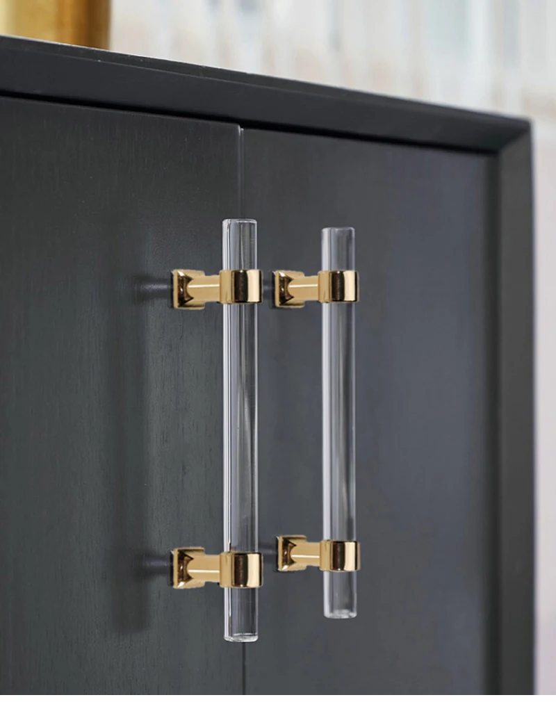 Современные Простые мебельные ручки, золотые, серебряные прозрачные акриловые ручки и ручки для шкафов и ящиков, ручки для дверей шкафов