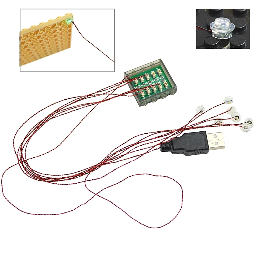 Leduo MOC светодиодный блок 1x1 мигающий