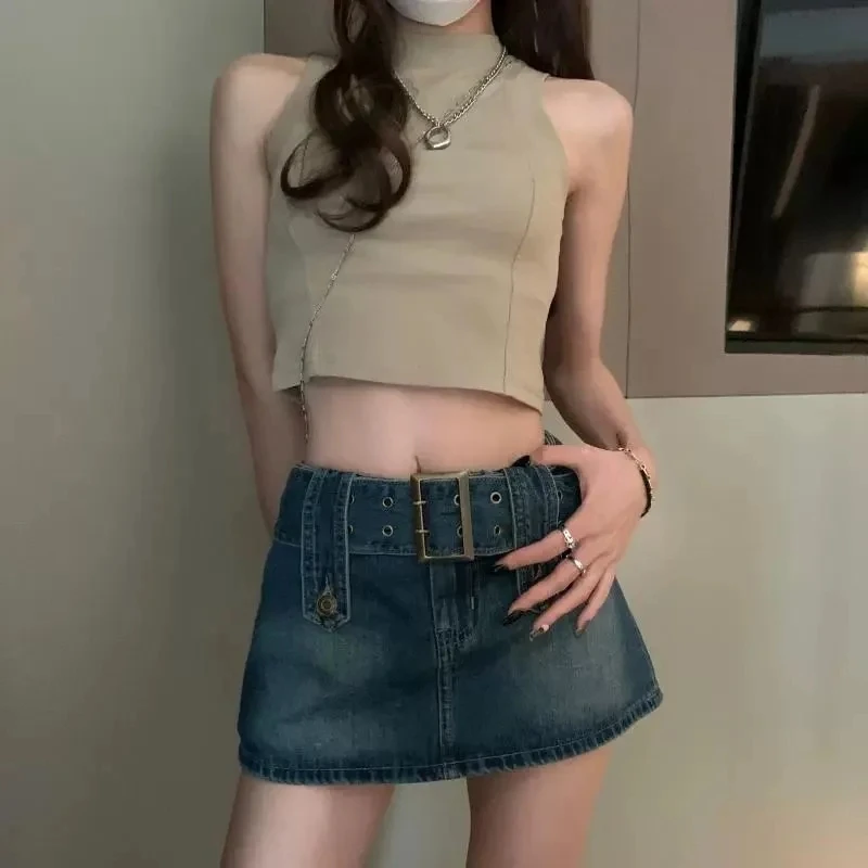 Minigonne di jeans di moda donna 2022 estate Hot Sex Retro una linea gonna coreana Ins gonne Casual femminili per ragazze da donna