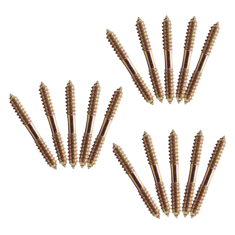 

M8 X 70Mm Double Ended Wood To Wood Furniture Fixing Dowel Screw 15Pcs