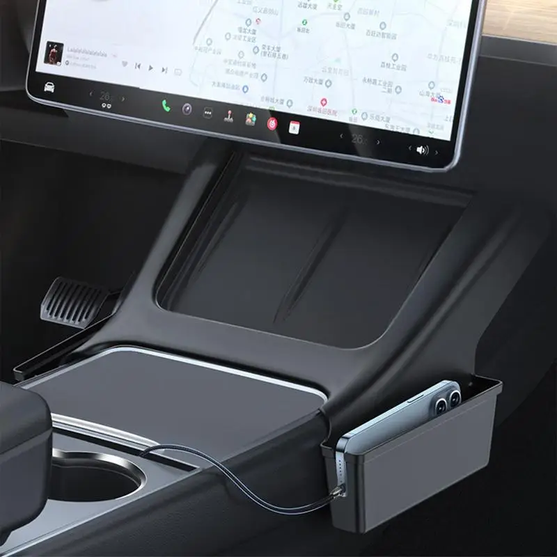 

Car Central Control Storage Box ForTesla Model Durable ABS Anti Shock Side Organizer Tray Case Container Car Accessories