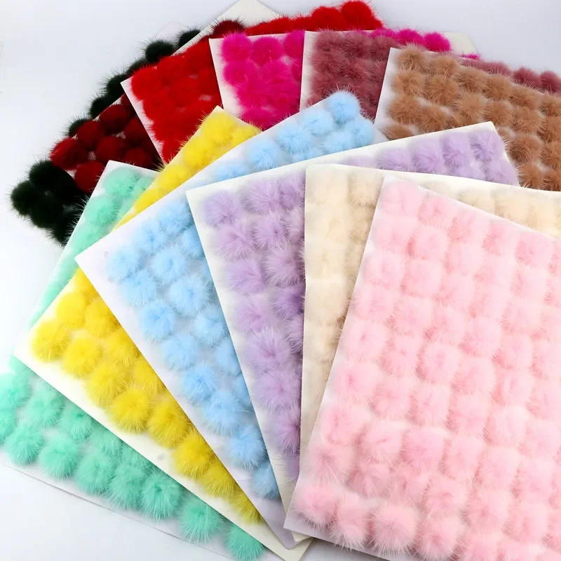 

25mm 30mm Diy Pompom Balls Mink Fur Pom Pom 2.5cm 3cm Fluffy Pompom for Ring Keychain Diy Jewellery Craft Supplies Material