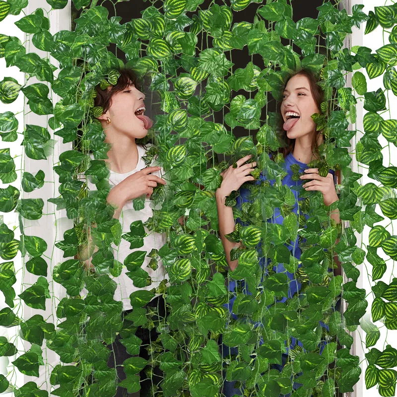 

Искусственные листья, гирлянда, искусственные зеленые листья, плющ, лоза, искусственное растение, настенная подвесная гирлянда, декор для с...