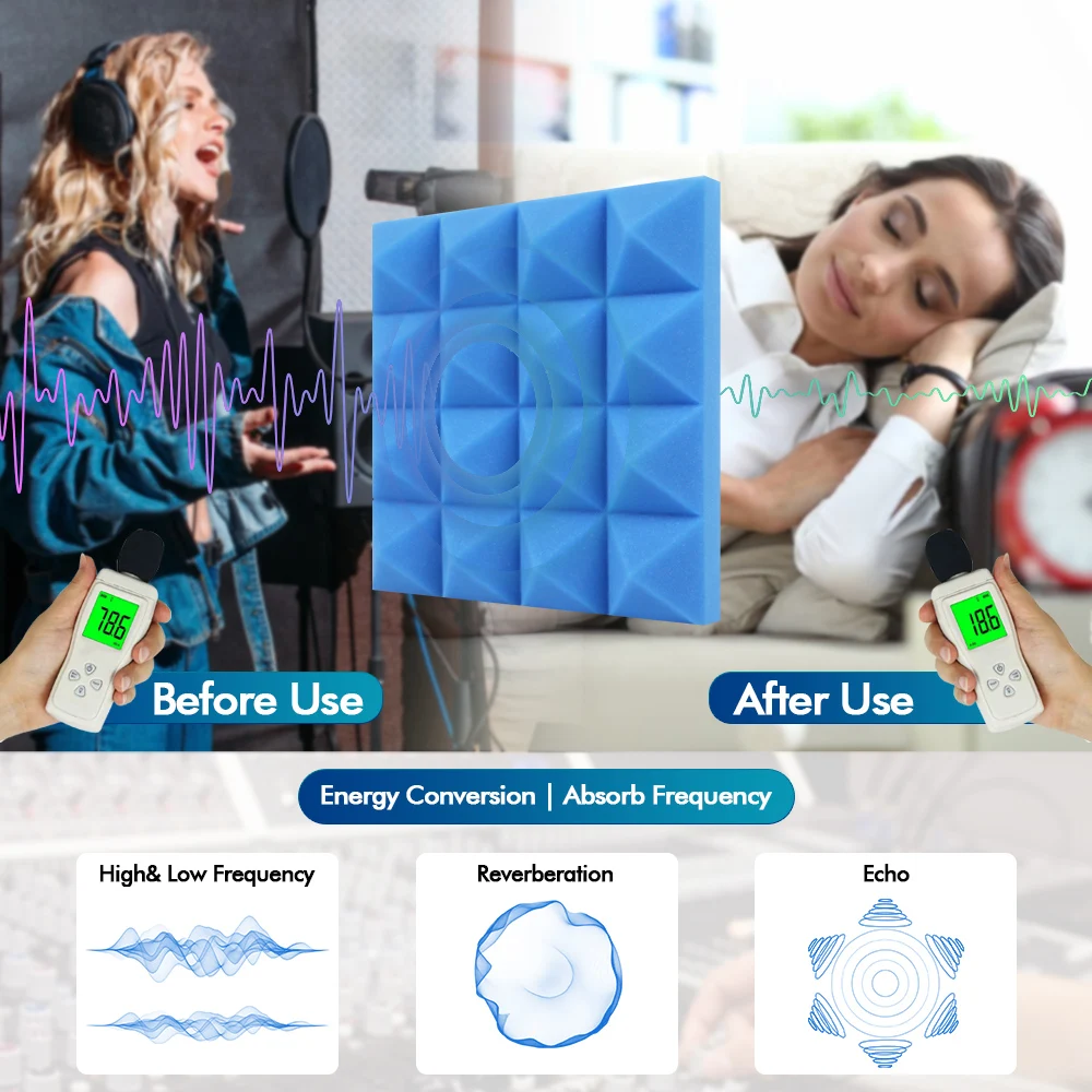 6/12/24 шт. звукоизоляционная губка самоклеящийся акустический изоляционный