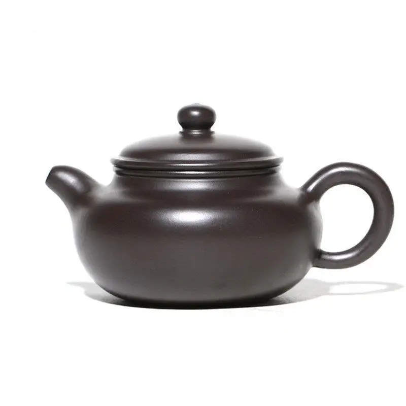 

200ml Authentic Yixing Purple Clay Teapot Famous Artists Handmade Antique Tea Pot Raw Ore Black Mud Kettle Chinese Zisha Tea Set