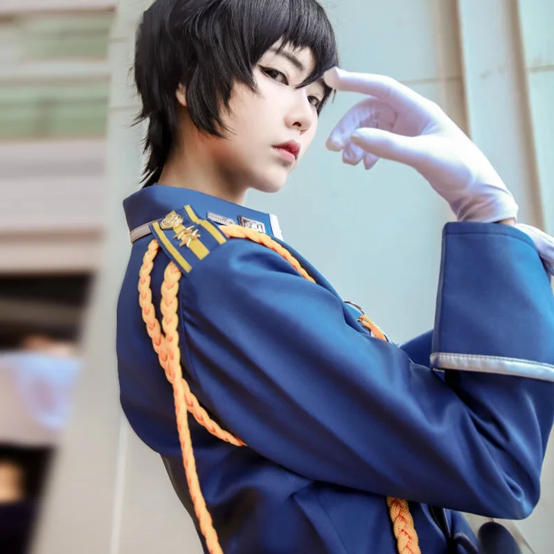 Аниме цельнометаллический костюм алхимика Рой Мустанг для косплея Мужская