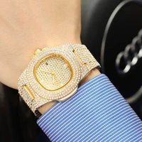 watch for men luxury gold full diamond mens watches 30 m waterproof day date clock best selling product 2022