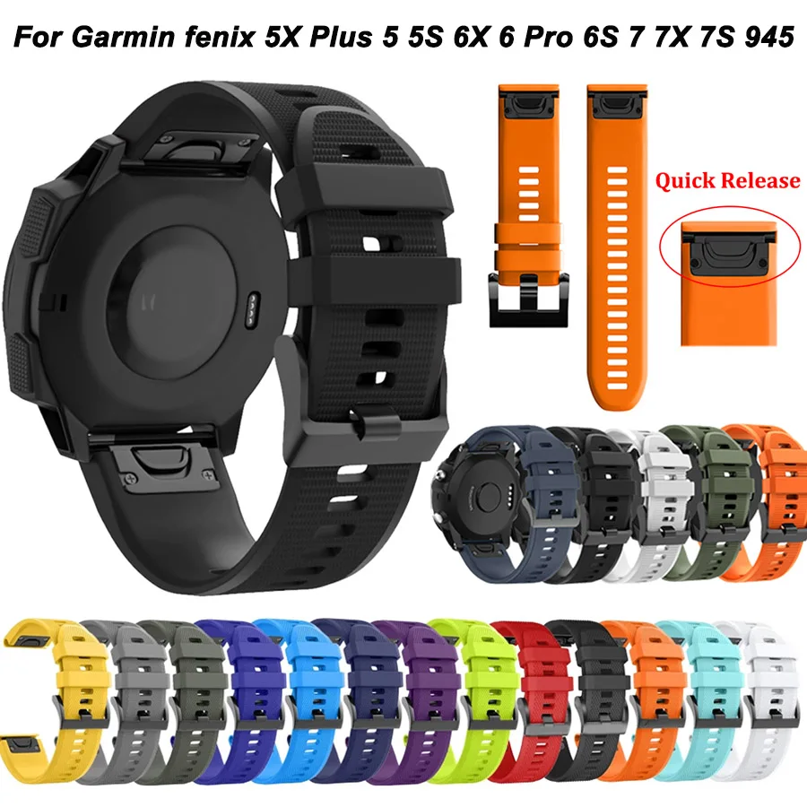 

22 20 26mm Quickfit Silicone Smart Watch Strap For Garmin Epix Gen 2 Instinct2 Fenix 7X 7 6X 6 Pro 6S 5 5X 5S Watchband Bracelet