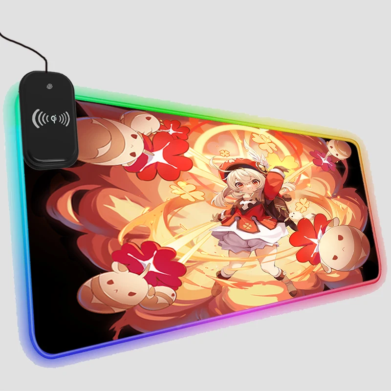 

Беспроводной игровой коврик для мыши Klee Genshin со светодиодсветодиодный подсветкой
