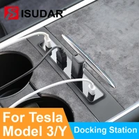 isudar usb hub for 2021 tesla model 3 model y usb splitter docking station extender fast charging data type c pd qc for mobile