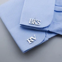 custom initials personalized letter cufflinks for men 1 3 letter cufflinks mans french suit accessories jewellery groomsmen gift