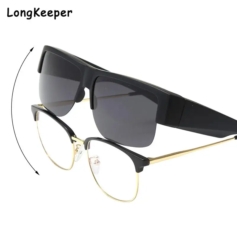 

2023 New Half Frame Ultralight Polarized Myopia Sunglasses Set Men Sport Photochromic Sun Glasses Male and Female Riding Driving