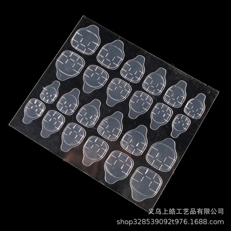 

12pcs/24pcs Clear Double Sided Jelly Gum Wearable Detachable Coffin Ballet Fake Nails Art Tips Tool Accessories Press on Nails