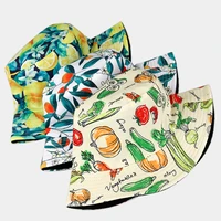 summer sun hat 11 color pattern printing polyester material beach outdoor leisure decoration sunshade ladies fisherman hat