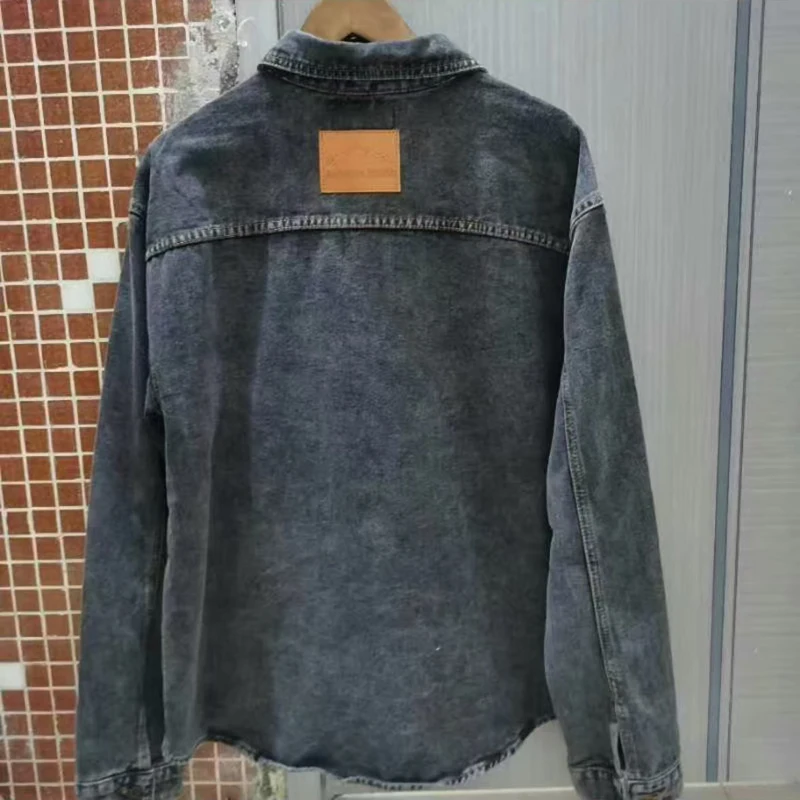 24ss хип-хоп модный джинсовый топ KANYE WEST высокого качества с вышивкой в стиле