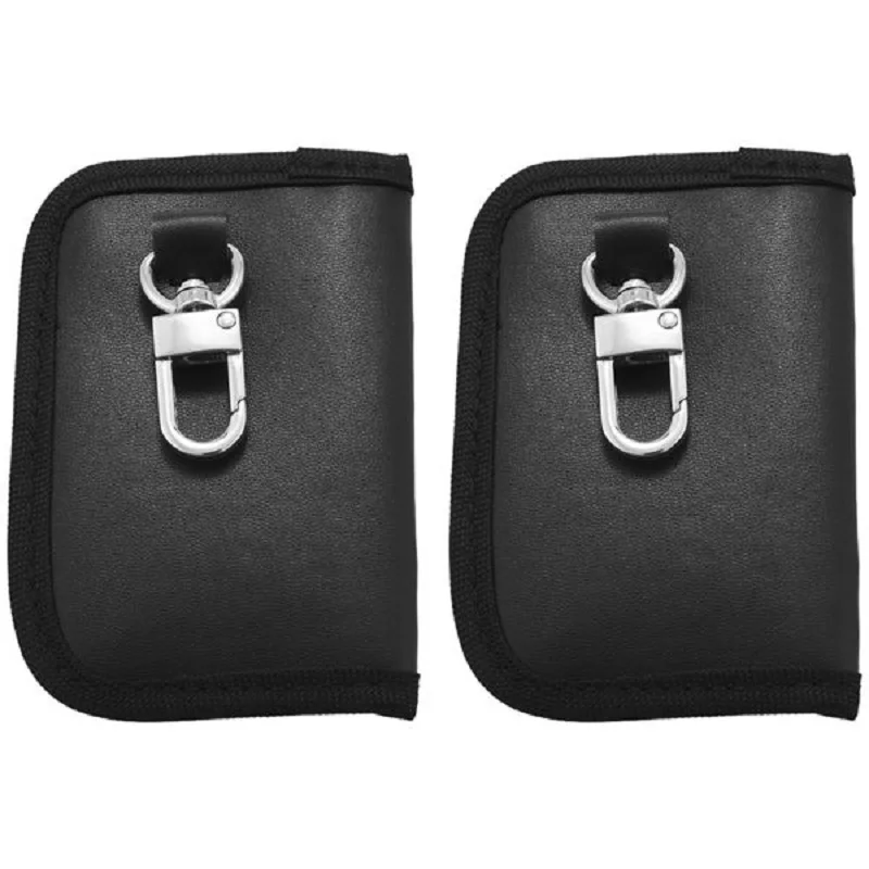 

Car Key Signal Blocker Pouch Case [ 2 PACK ] Mini Faraday Bag for Car Keys Keyless Entry Fob Guard Signal Blocking Pouch Bag Saf