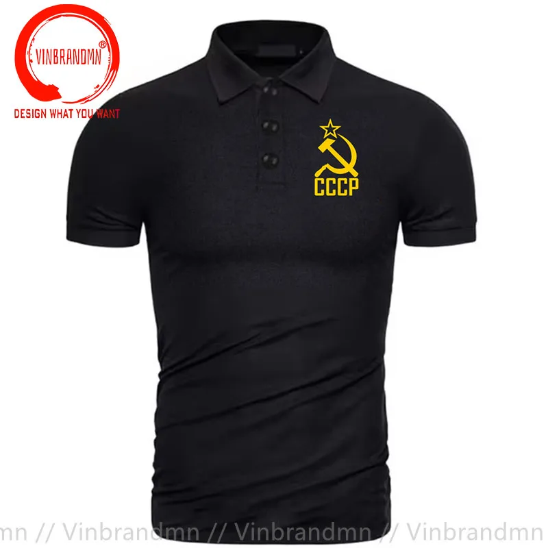 2023 Summer CCCP Russia Soviet Moscow New Men's Short-Sleeved Polo Shirt Man USSR Logo Shirts Men Fashion Camisa