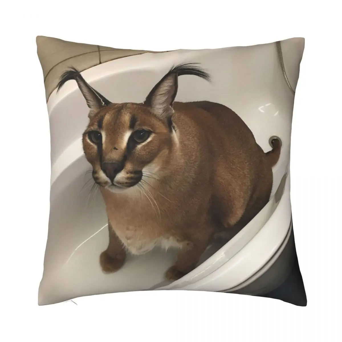 

Floppa Cute Meme Cushion Cover 40x40 Home Decor Dakimakura Funny Caracal Cat Throw Pillow Case for Living Room Housse De Coussin