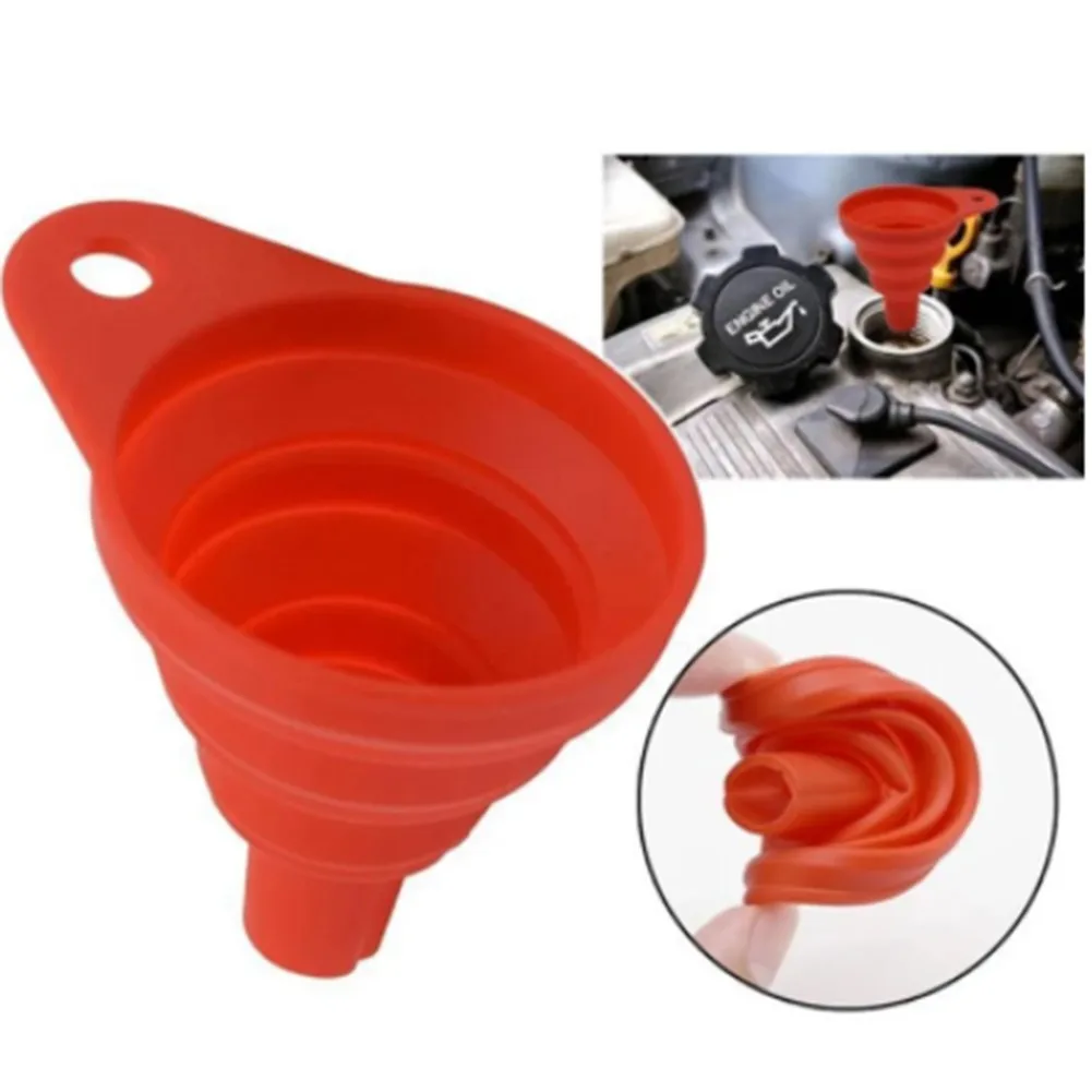 

Car Funnel Engine Funnel Gasoline Oil Fuel Petrol Diesel Liquid Washer Fluid Change Fill Transfer Universal Collapsible Silicone
