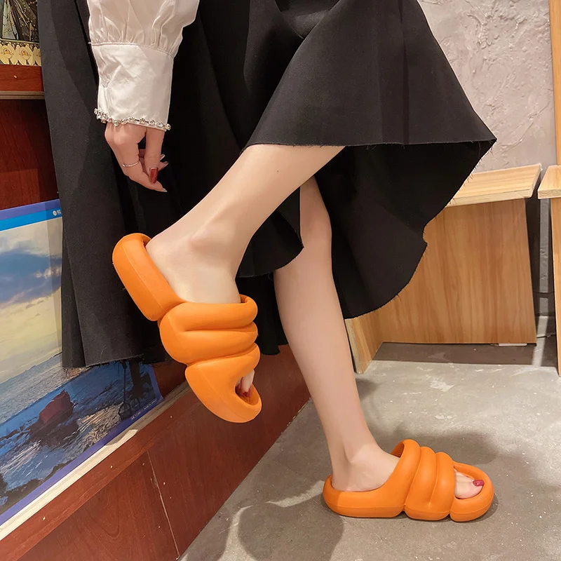 Women Slipper Eva Thick Sole Slippers Women Wear Home Bath Anti-slip Slippers Ins Soft Sole Slippers For Summer