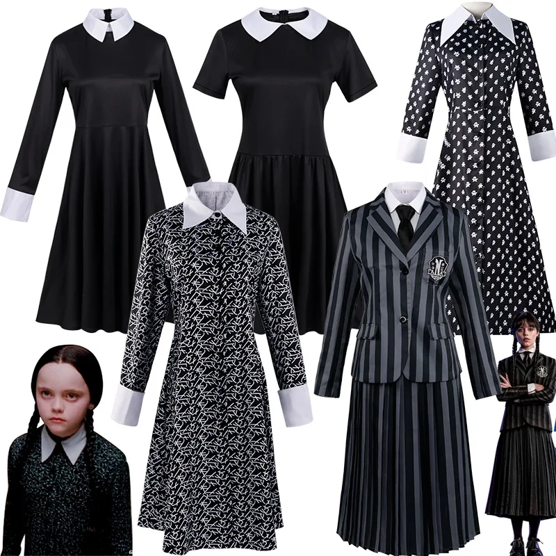 

Костюм для косплея adдамс средней длины, школьная форма, школьная одежда Nevermore, школьная одежда, платье для девочек, униформа