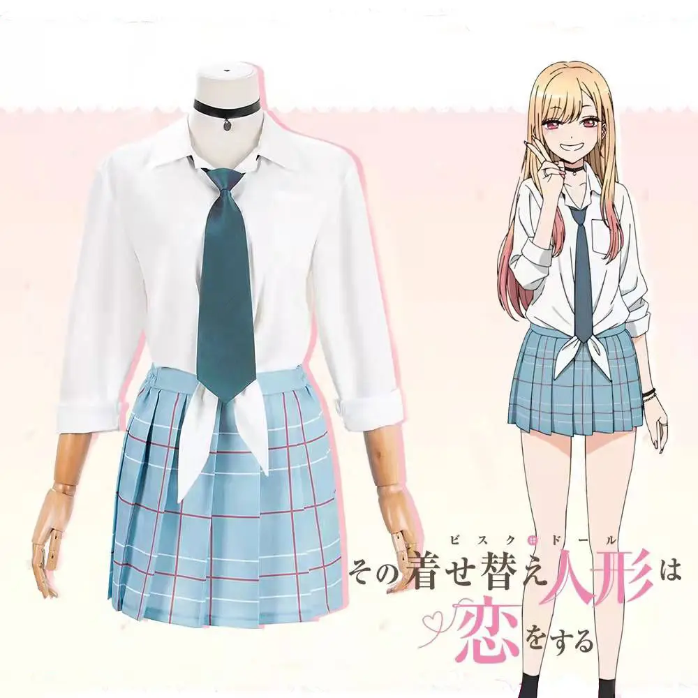 

Anime My Dress Up Darling Cosplay Kitagawa Marin Cosplay Costume JK School Uniform Skirt Outfits Halloween Carnival Suit s273
