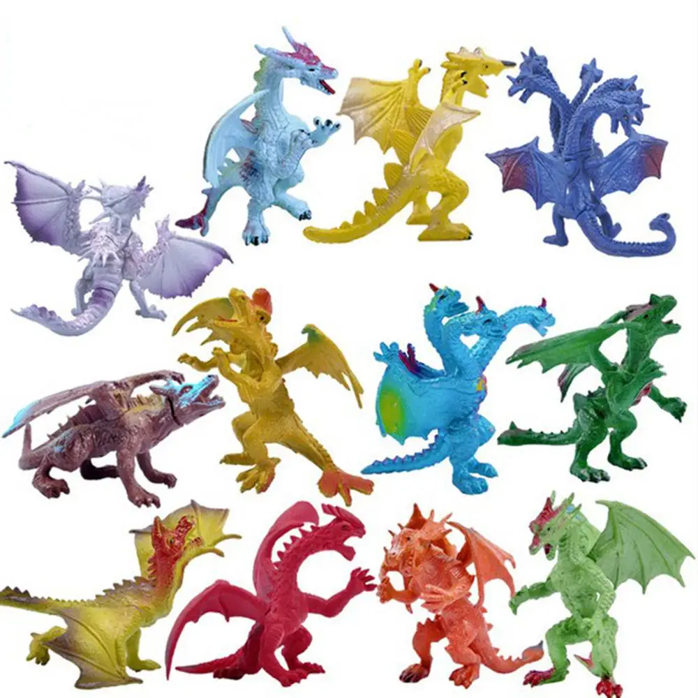 

Action Diecast Colored Dragon Simulation Toys Action Figures Animals Model Collection 1Pcs 12cm Simulation Dragon Kid Adult Gift