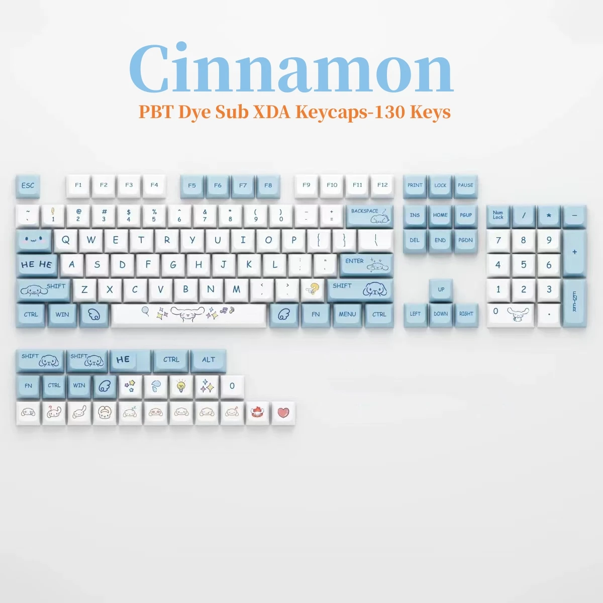 

Колпачки для клавиш XDA Profile PBT, 130 клавиш/комплект