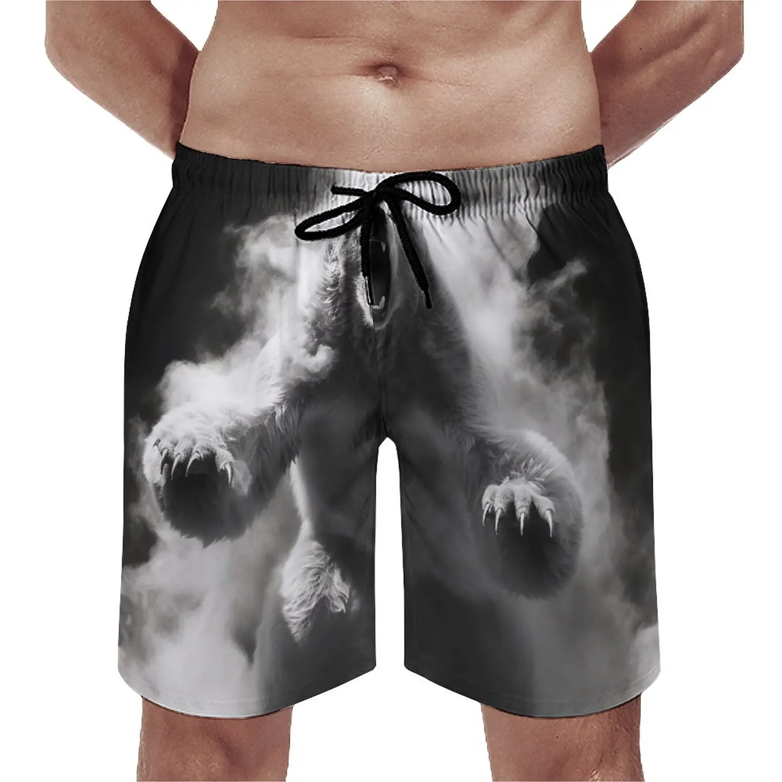 

Bear Board Shorts Light Sketch White Powder Casual Beach Short Pants Male Graphic Surfing Comfortable Swim Trunks Gift