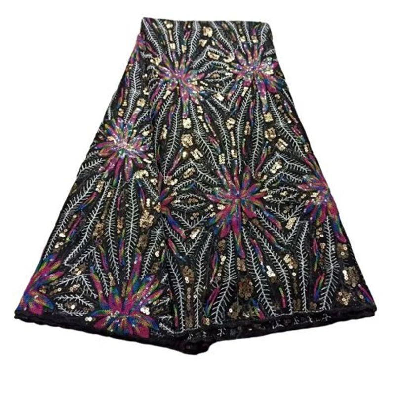 

Персиковая молочная шелковая тюль с блестками высокого размера, африканская кружевная ткань для свадебного платья