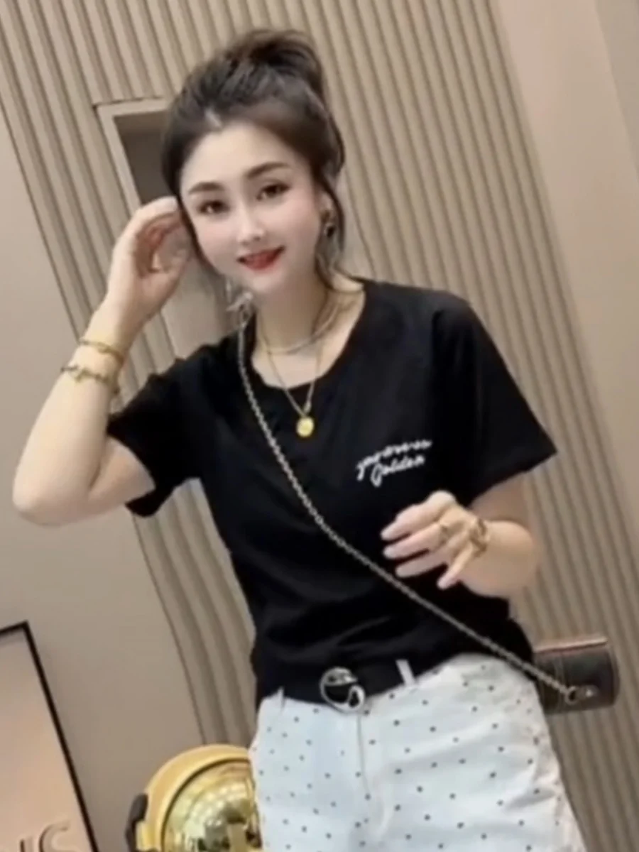 Футболка Dongdaemun пуловер топ одежда Новинка лета 2024 футболка с коротким рукавом и